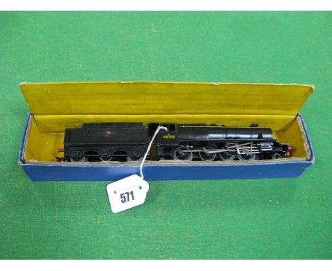 A Hornby Dublo 3 Rail Class 8F 2-8-0 Locomotive and Six Wheeled Tender, (3 rail pickup) R/No. 48158, BR black, missing box ou