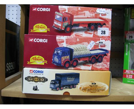 Three 1/50th Scale Model Diecast Lorries By Corgi, all Albions in Scottish Liveries. All boxed and certified. Includes # 2600