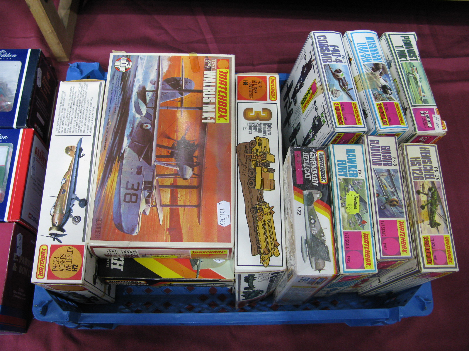 Twelve Boxed Matchbox Plastic Model Military Aircraft and Vehicle Kits, predominately 1/72nd scal