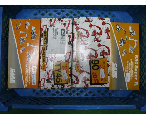 Four Boxed 1:50th Scale Diecast Model Construction Vehicles, by Conrad (Germany), # 2896101 Hydraulic Excavator 90P, # B51001