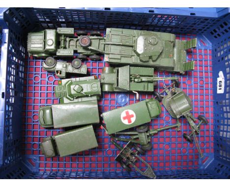 A Quantity of Original Diecast Vehicles by Dinky and Britains, all military related. All playworn