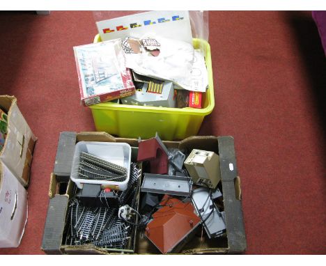 A Quantity of "OO" Scale Lineside Buildings and Accessories, by Hornby, K and M, Pola and other including houses, trees, coun
