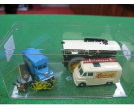A Matchbox 'Rentaset', with TV and aerial. Plus a Matchbox Yesteryear Showmans Engine. among other items. All good.