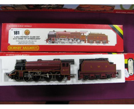 Hornby # R357 "OO" Scale Model 4-6-0 Patriot Class Locomotive Number 5541 "Duke of Sutherland", in LMS maroon livery, plus # 