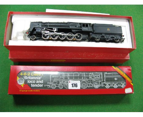 Hornby # R550 "OO" Scale Model 2-10-0 Class 9F Locomotive Number 92166, in BR black livery, plus # R063 "OO" Scale Model 4-6-