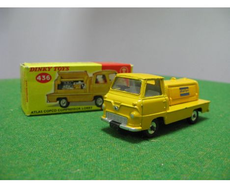 Dinky Toys No. 436 Atlas Copco Compressor Lorry, good plus. Chipping to raised edges. Boxed