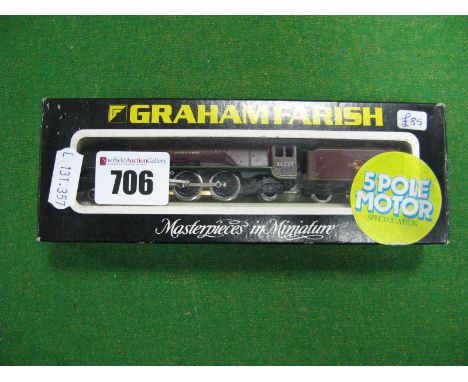 Graham Farish # 1816 N Scale Model Railway Duchess Class Steam Locomotive Number 46229 "Duchess of Hamilton", in BR maroon li