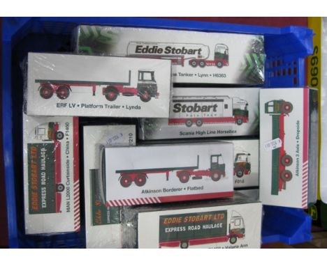 Ten 1/76th Scale Diecast Model Vehicle, by Atlas Editions, in Eddie Stobart livery. All boxed. Includes #4649113 Scania R440 