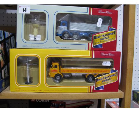 Two 1/50th Scale Model Diecast Lorries By Corgi, "Road Transport Heritage". Both boxed and certified. Includes # 11608 Albion