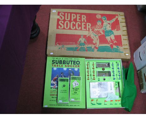 A Boxed Super Soccer Table Football Game By Toogood and Jones (Unchecked), a boxed Subbuteo table soccer set (club edition), 