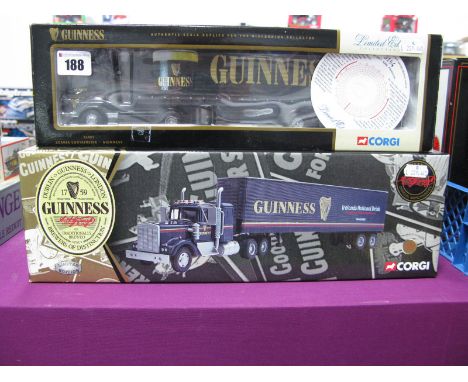 Two Boxed Corgi 1:50th Scale 'Guiness liveried' Diecast Commercial Vehicles, #diecast commercial vehicles #55801 Kenworth T92