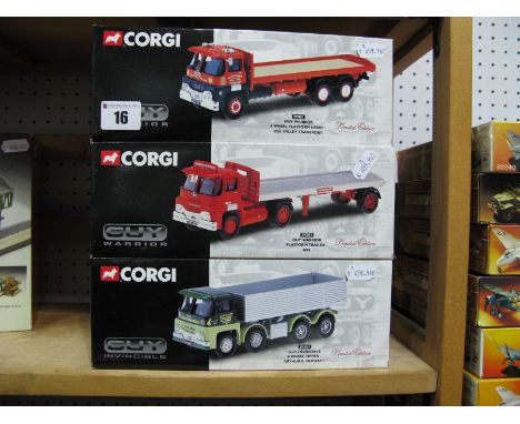 Three 1/50th Scale Model Diecast Lorries By Corgi, Guy Warrior and Invincible. All boxed and certified. Includes # 29201 Guy 