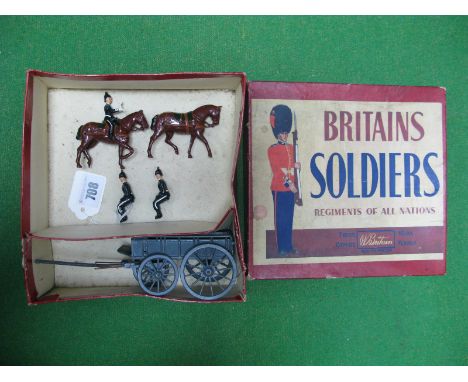 A Britains Lead No. 146 - Royal Army Service Corps Wagon, appear unbroken complete and very good. Boxed 'Regiments of All Nat