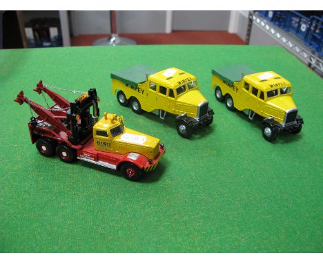 Three 1/50th Scale Model Diecast Heavy Haulage Tractor Units By Corgi, unboxed. Includes two Scammell Constructors, Wimpey an