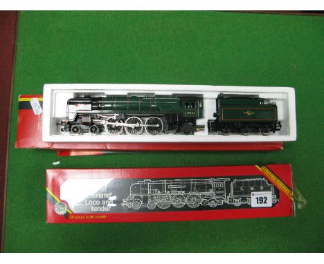 Hornby # R063 "OO" Scale Model 4-6-2 Class 7 Locomotive Number 70000 "Britannia", in BR green livery, plus Dapol # R066 "OO" 