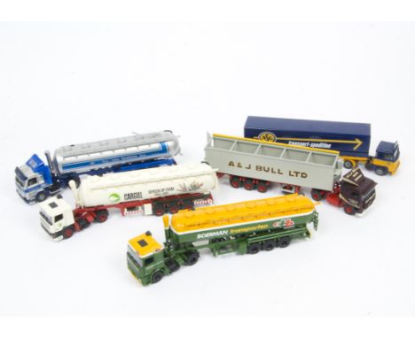 Tekno 1:50 Scale Haulage Vehicles, A group of unboxed models comprising DAF, Volvo and Scania lorries, in Cargill, Boerman (D