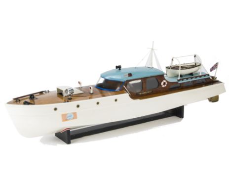 A MS (Model Shop) Blenheim St Newcastle 'MS Dolphin' Motor Launch, fibre glass and wood construction, designed and believe bu