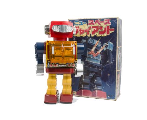 A Horikawa S.H (Japan) Battery-operated Super-Giant Robot, large 16" rotate-o-matic tinplate and plastic robot, in original J