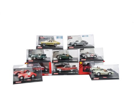 Carrera Slot Cars, A boxed group comprising, Ferrari 599XX, and Ferrari F10 Alonso (both with card sleeves) together with 195