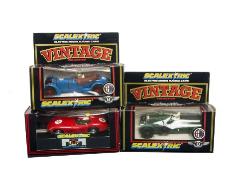 Scalextric Cars, A boxed trio comprising, C288 Aston Martin DBR 1/3OO   red together with Vintage Collection C306, 2.3 litre 