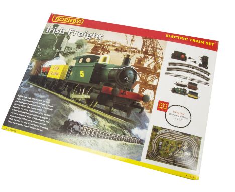 Hornby OO Gauge Irish Freight Set, Comprising 0-4-0 Tank engine in CIE green, three trucks and track, in original box with ou