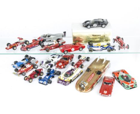 Diecast Resin and White Metal Competition models, An unboxed collection of 1:43 scale and similar vintage and modern vehicles