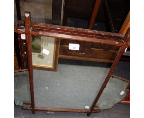 A VICTORIAN OXFORD FRAMED MIRROR and two other mirrors and a projector screen