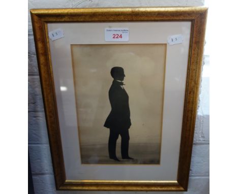 A 19TH CENTURY FULL LENGTH SILHOUETTE PORTRAIT OF A YOUNG GENTLEMAN "Charles Richards' likeness taken when 16 years of age"
