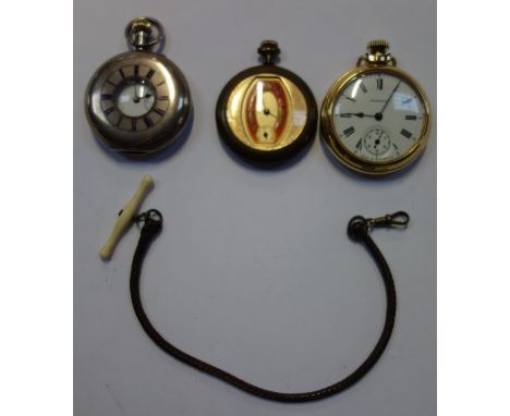 THREE GENTLEMAN'S POCKET WATCHES, to include a silver half hunting case