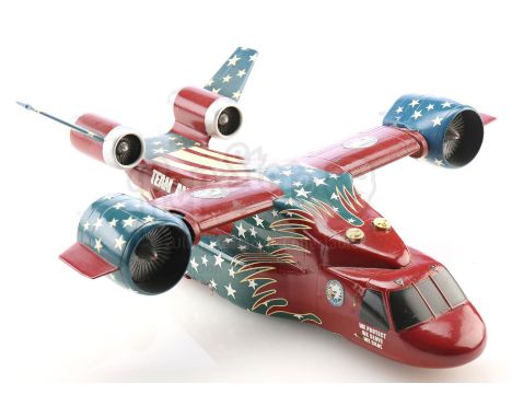A Team America Osprey model miniature from Trey Parker's action-comedy puppet film Team America: World Police. Counter-terror
