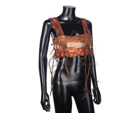 Guinevere's (Keira Knightley) final battle crop top from Antoine Fuqua's historical action film King Arthur. The Celtic warri