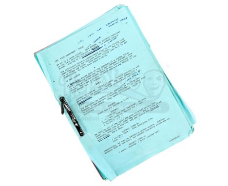 A script from Brian De Palma's action film Mission: Impossible. Bound by a metal script clip, the script contains 109 A4 page