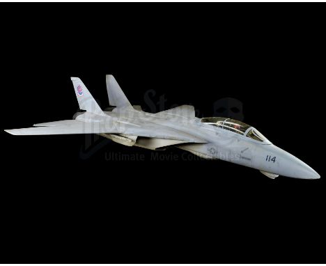 An F-14 fighter jet model miniature replica from Tony Scott's action drama Top Gun. Pete "Maverick" Mitchell (Tom Cruise) fle