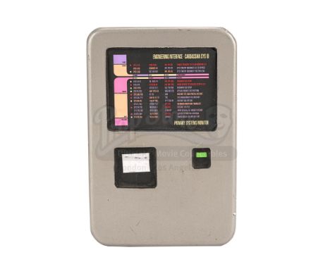 An engineering PADD autographed by Patrick Stewart, from sci-fi television series Star Trek: The Next Generation. PADDs (Pers