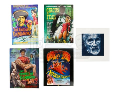 Four Christopher Lee-autographed press books and a photograph, from the promotion of his various productions. These items com