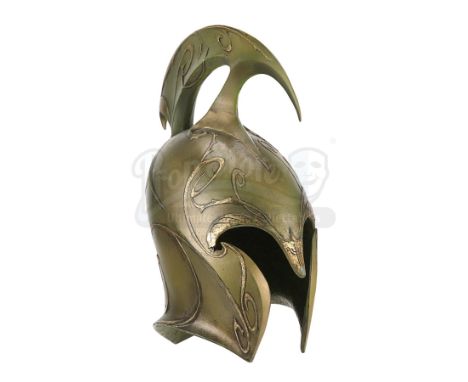 A Second Age Elven helmet from Peter Jackson's adaptation of J.R.R. Tolkien's fantasy epic The Lord of the Rings: The Fellows