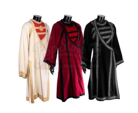 A Thuggee guard and two palace servant costumes from Steven Spielberg's action-adventure sequel Indiana Jones and the Temple 