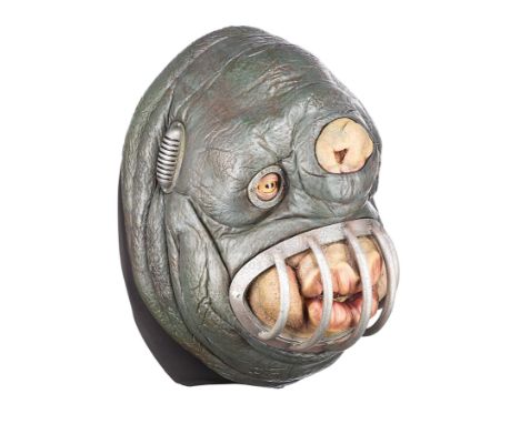 A Vogon soldier puppet head from Garth Jennings' sci-fi comedy The Hitchhiker's Guide to the Galaxy. Vogon soldiers featured 