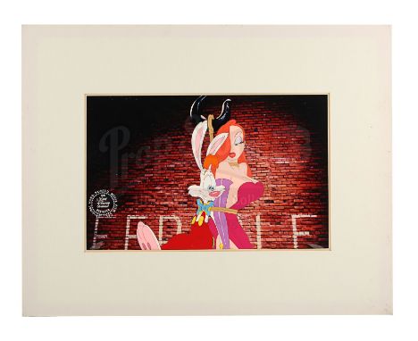 An original, hand-painted film cel from Robert Zemeckis' detective comedy Who Framed Roger Rabbit. This item comes from the p