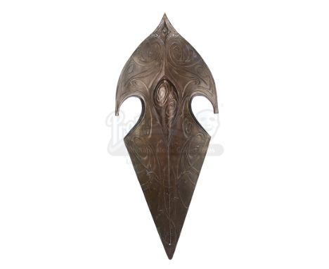 An Elven shield from Peter Jackson's adaptation of J.R.R. Tolkien's fantasy epic The Lord of the Rings. The Elven army carrie