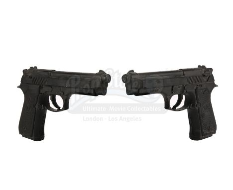 Neo's (Keanu Reeves) pair of Beretta pistols from the Wachowskis' sci-fi action film The Matrix. Neo dual-wielded his Beretta