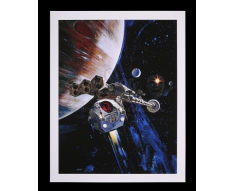 A single-issue, limited-edition print of Discovery and Pod In Jupiter Space by conceptual designer Robert McCall, from the pr