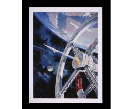 A single-issue, limited-edition print of Space Station V in Earth Orbit by aerospace artist Robert McCall, from the productio