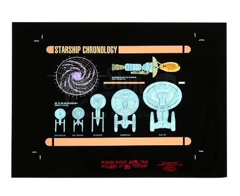 A "Starship Chronology" computer display from sci-fi TV series Star Trek: Deep Space Nine. This display is a smaller version 