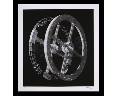 A single-issue limited edition, autographed print of Space Station Lighting Test by on-set photographer Keith Hamshere, from 