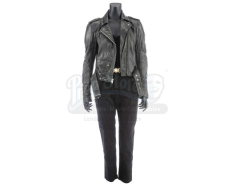 Sarah Connor's (Emilia Clarke) acid-burned costume from Alan Taylor's sci-fi action sequel Terminator Genisys. Connor set a t