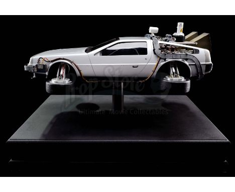 A model miniature DeLorean time machine from the Back To The Future Special Effects Stage, part of Universal Studios Hollywoo