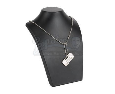 Wolverine's (Hugh Jackman) dog tag from Bryan Singer's comic-book adaptation X-Men. Key to his character's back story, Wolver