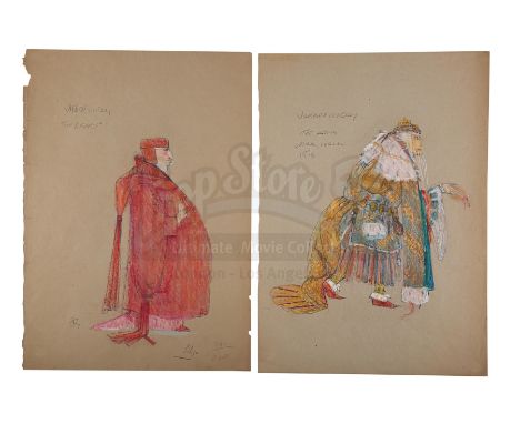 A set of Charles Knode costume designs from the production of Terry Gilliam's fantasy comedy Jabberwocky. Two-time BAFTA winn