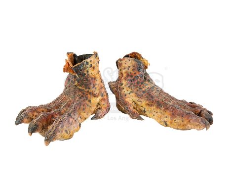 A pair of the Predator's feet from Predator 2 (1990). The Predator (Kevin Peter Hall) hunted Dutch (Arnold Schwarzenegger) an